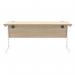 Astin Rectangular Single Upright Cantilever Desk 1600x600x730mm Canadian OakArctic White KF803467 KF803467