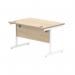 Astin Rectangular Single Upright Cantilever Desk 1200x800x730mm Canadian Oak/Arctic White KF803477 KF803477