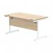 Astin Rectangular Single Upright Cantilever Desk 1400x800x730mm Canadian Oak/Arctic White KF803487 KF803487