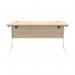 Astin Rectangular Single Upright Cantilever Desk 1400x800x730mm Canadian Oak/Arctic White KF803487 KF803487