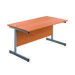 First Rectangular Cantilever Desk 1800x800x730mm Beech/Silver KF803492 KF803492