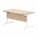 Astin Rectangular Single Upright Cantilever Desk 1600x800x730mm Canadian Oak/Arctic White KF803497 KF803497