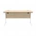 Astin Rectangular Single Upright Cantilever Desk 1600x800x730mm Canadian OakArctic White KF803497 KF803497