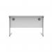 Astin Rectangular Single Upright Cantilever Desk 1200x600x730mm Arctic White/Silver KF803507 KF803507