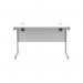 Astin Rectangular Single Upright Cantilever Desk 1200x600x730mm Arctic White/Silver KF803507 KF803507