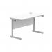 Astin Rectangular Single Upright Cantilever Desk 1200x600x730mm Arctic WhiteSilver KF803507 KF803507