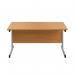 First Rectangular Cantilever Desk 1800x800x730mm Nova Oak/Silver KF803508 KF803508