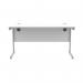 Astin Rectangular Single Upright Cantilever Desk 1400x600x730mm Arctic White/Silver KF803517 KF803517