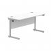 Astin Rectangular Single Upright Cantilever Desk 1400x600x730mm Arctic WhiteSilver KF803517 KF803517