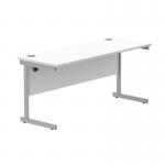 Astin Rectangular Single Upright Cantilever Desk 1600x600x730mm Arctic WhiteSilver KF803527 KF803527