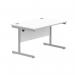 Astin Rectangular Single Upright Cantilever Desk 1200x800x730mm Arctic White/Silver KF803537 KF803537