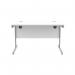 Astin Rectangular Single Upright Cantilever Desk 1200x800x730mm Arctic White/Silver KF803537 KF803537