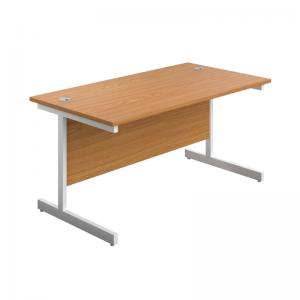 VOW First Rectangular Cantilever Desk 1800x800x730mm Nova OakWhite