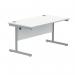 Astin Rectangular Single Upright Cantilever Desk 1400x800x730mm Arctic White/Silver KF803557 KF803557