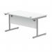 Astin Rectangular Single Upright Cantilever Desk 1400x800x730mm Arctic White/Silver KF803557 KF803557