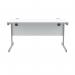 Astin Rectangular Single Upright Cantilever Desk 1400x800x730mm Arctic White/Silver KF803557 KF803557