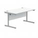 Astin Rectangular Single Upright Cantilever Desk 1400x800x730mm Arctic WhiteSilver KF803557 KF803557