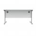 Astin Rectangular Single Upright Cantilever Desk 1400x800x730mm Arctic WhiteSilver KF803557 KF803557