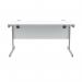 Astin Rectangular Single Upright Cantilever Desk 1400x800x730mm Arctic WhiteSilver KF803557 KF803557