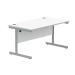 Astin Rectangular Single Upright Cantilever Desk 1400x800x730mm Arctic White/Silver KF803557 KF803557