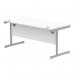 Astin Rectangular Single Upright Cantilever Desk 1600x800x730mm Arctic White/Silver KF803567 KF803567