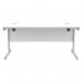 Astin Rectangular Single Upright Cantilever Desk 1600x800x730mm Arctic White/Silver KF803567 KF803567