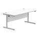 Astin Rectangular Single Upright Cantilever Desk 1600x800x730mm Arctic WhiteSilver KF803567 KF803567