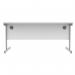 Astin Rectangular Single Upright Cantilever Desk 1600x800x730mm Arctic WhiteSilver KF803567 KF803567