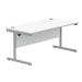 Astin Rectangular Single Upright Cantilever Desk 1600x800x730mm Arctic White/Silver KF803567 KF803567