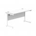 Astin Rectangular Single Upright Cantilever Desk 1400x600x730mm Arctic White/Arctic White KF803587 KF803587