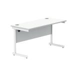 Astin Rectangular Single Upright Cantilever Desk 1400x600x730mm Arctic White/Arctic White KF803587 KF803587