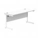 Astin Rectangular Single Upright Cantilever Desk 1600x600x730mm Arctic White/Arctic White KF803597 KF803597