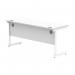 Astin Rectangular Single Upright Cantilever Desk 1600x600x730mm Arctic White/Arctic White KF803597 KF803597