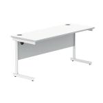 Astin Rectangular Single Upright Cantilever Desk 1600x600x730mm Arctic White/Arctic White KF803597 KF803597
