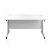 First Single Desk with 3 Drawers Pedestal 1600x800mm White/Silver KF803607 KF803607