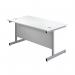 First Single Desk with 3 Drawers Pedestal 1600x800mm WhiteSilver KF803607 KF803607