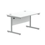 Astin Rectangular Single Upright Cantilever Desk 1200x800x730mm Arctic White/Arctic White KF803608 KF803608