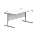 Astin Rectangular Single Upright Cantilever Desk 1400x800x730mm Arctic White/Arctic White KF803617 KF803617