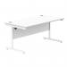 Astin Rectangular Single Upright Cantilever Desk 1600x800x730mm Arctic White/Arctic White KF803627 KF803627