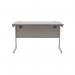 Astin Rectangular Single Upright Cantilever Desk 1200x600x730mm Alaskan Grey Oak/Silver KF803637 KF803637