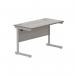 Astin Rectangular Single Upright Cantilever Desk 1200x600x730mm Alaskan Grey OakSilver KF803637 KF803637