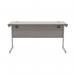 Astin Rectangular Single Upright Cantilever Desk 1400x600x730mm Alaskan Grey Oak/Silver KF803657 KF803657