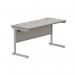 Astin Rectangular Single Upright Cantilever Desk 1400x600x730mm Alaskan Grey OakSilver KF803657 KF803657