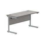 Astin Rectangular Single Upright Cantilever Desk 1400x600x730mm Alaskan Grey Oak/Silver KF803657 KF803657