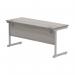 Astin Rectangular Single Upright Cantilever Desk 1600x600x730mm Alaskan Grey Oak/Silver KF803667 KF803667