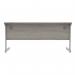 Astin Rectangular Single Upright Cantilever Desk 1600x600x730mm Alaskan Grey Oak/Silver KF803667 KF803667