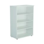 First 3 Shelf Wooden Bookcase 800x450x1200mm White KF803676 KF803676
