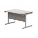 Astin Rectangular Single Upright Cantilever Desk 1200x800x730mm Alaskan Grey Oak/Silver KF803677 KF803677