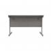 Astin Rectangular Single Upright Cantilever Desk 1200x800x730mm Alaskan Grey Oak/Silver KF803677 KF803677