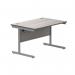 Astin Rectangular Single Upright Cantilever Desk 1200x800x730mm Alaskan Grey OakSilver KF803677 KF803677